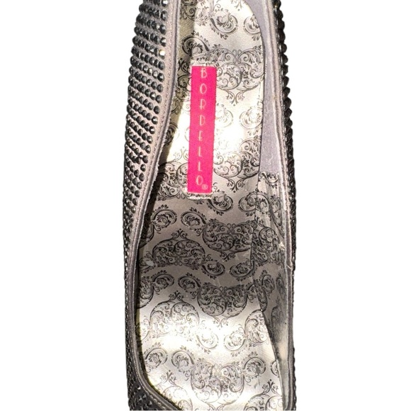 Bordello Rhinestone Platform Stilettos – Silver Sparkle – Size 6.5–7 - Picture 6 of 9
